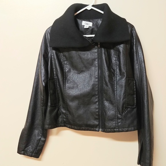 Cato Jackets & Blazers - Cato faux leather black Jacket Medium Zipper